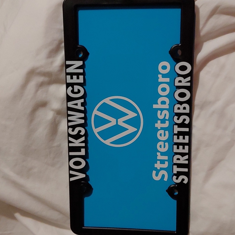 Volkswagen License Plate Frame With Insert Streetsboro Ohio Dealership Unused